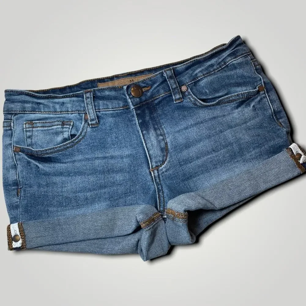 JOES BOHO PREPPY MEDIUM WASH CUFFED DENIM BLUE SHORTS SIZE 14 (GIRLS)